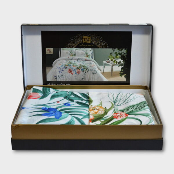 Постільна білизна TAC Satin Deluxe 200×220 см Aden Yesil - Image 2