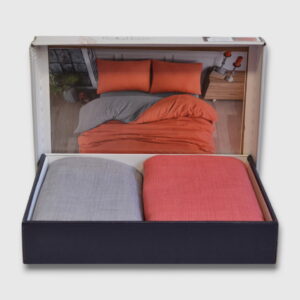 Комплект постільної білизни Bella Home Ranforse 200×220 см Kirmizi-Gri