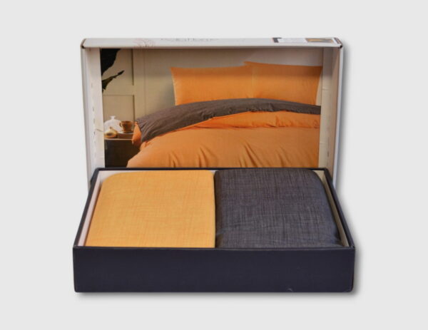 Комплект постільної білизни Bella Home Ranforse 200×220 см Yellow-Antrasit