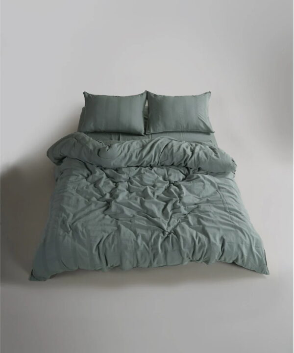 Постільна білизна Limasso Stonewashed 200 х 220 см Cassandra Natural Green