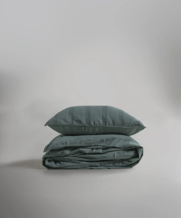 Постільна білизна Limasso Stonewashed 200 х 220 см Cassandra Natural Green - Image 5