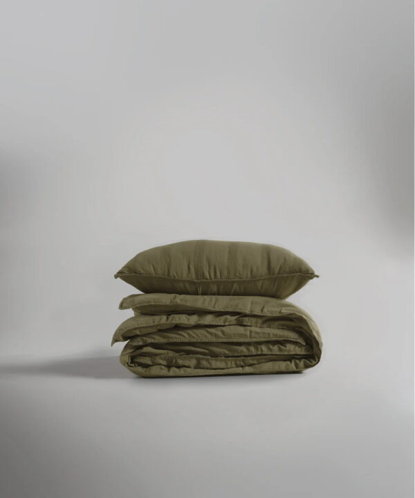 Постільна білизна Limasso Stonewashed 200 х 220 см Cassandra Olive - Image 6