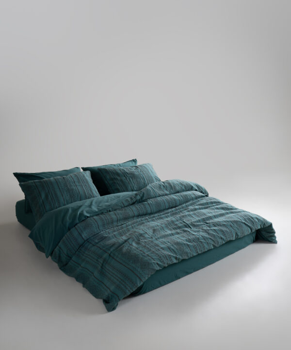 Постільна білизна Limasso Stonewashed 200 х 220 см Coastal Trio Dark Green - Image 2