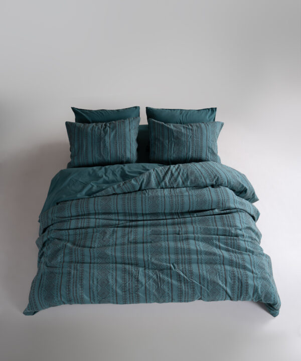 Постільна білизна Limasso Stonewashed 200 х 220 см Coastal Trio Dark Green