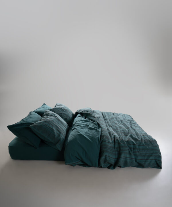 Постільна білизна Limasso Stonewashed 200 х 220 см Coastal Trio Dark Green - Image 3