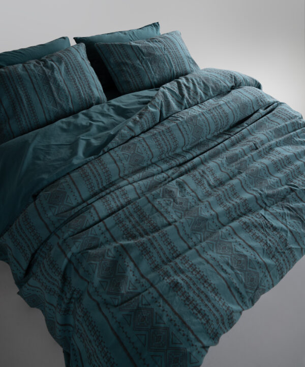 Постільна білизна Limasso Stonewashed 200 х 220 см Coastal Trio Dark Green - Image 5