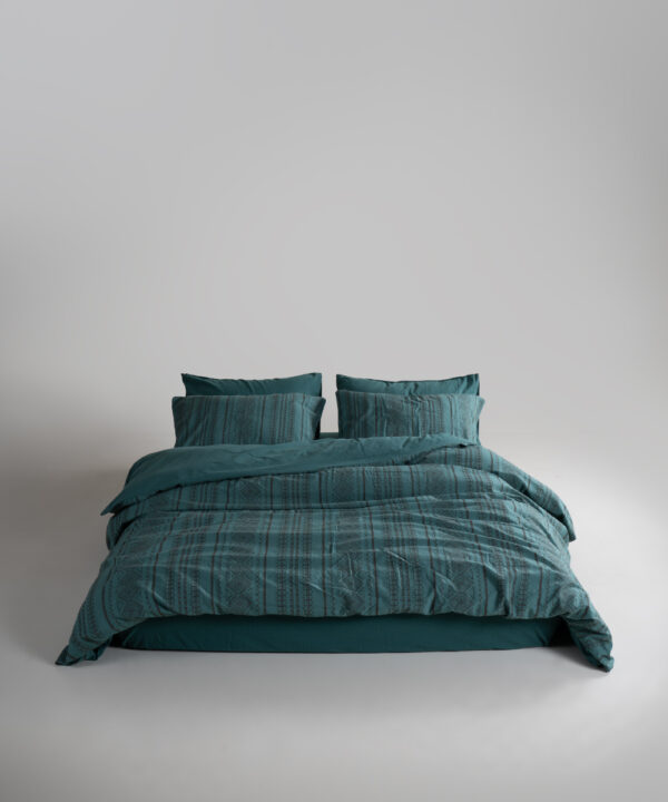 Постільна білизна Limasso Stonewashed 200 х 220 см Coastal Trio Dark Green - Image 6