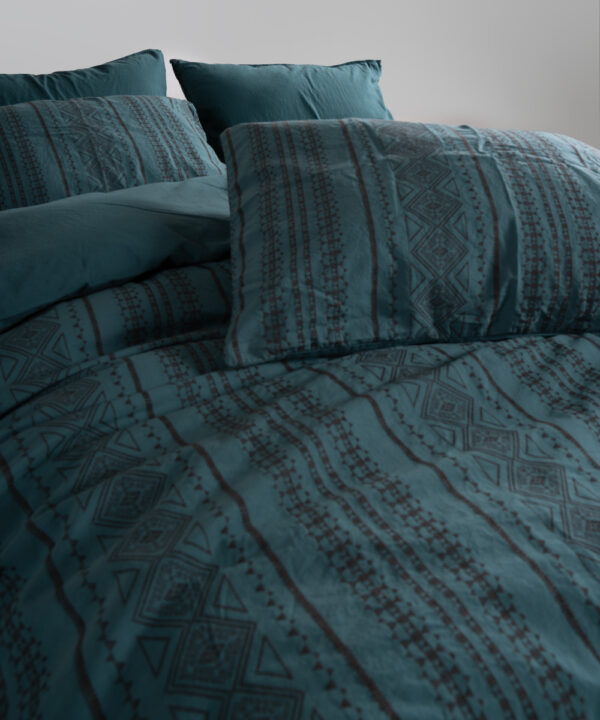 Постільна білизна Limasso Stonewashed 200 х 220 см Coastal Trio Dark Green - Image 7