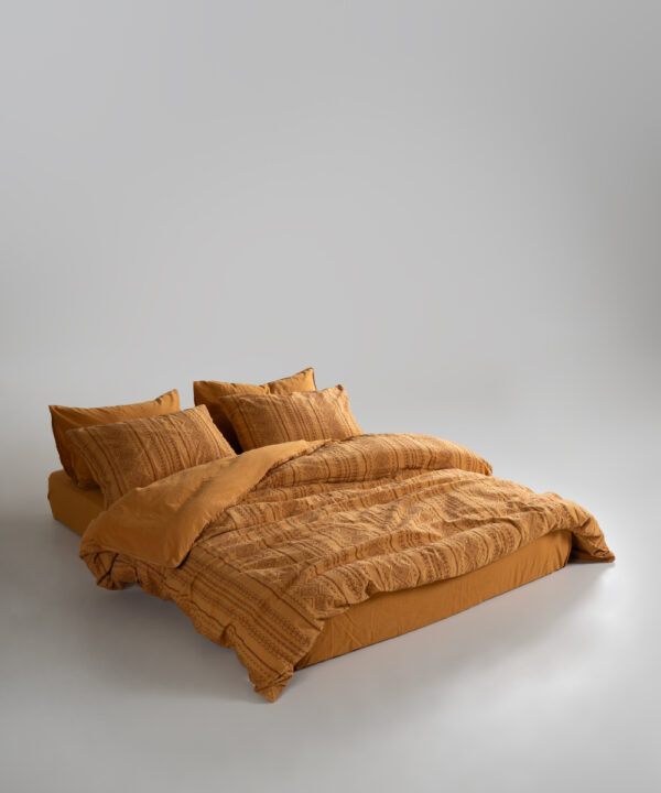 Постільна білизна Limasso Stonewashed 200 х 220 см Coastal Trio Mustard - Image 2