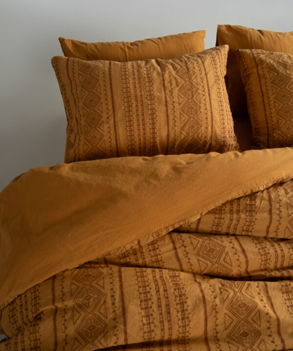 Постільна білизна Limasso Stonewashed 200 х 220 см Coastal Trio Mustard - Image 4