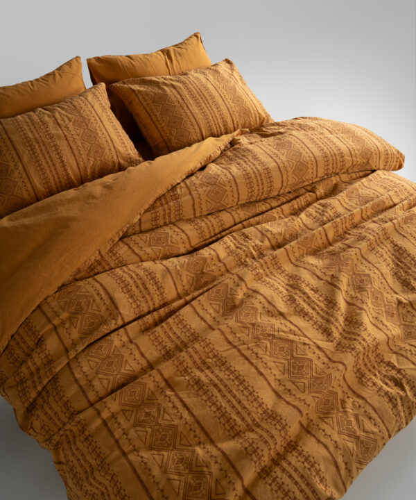 Постільна білизна Limasso Stonewashed 200 х 220 см Coastal Trio Mustard - Image 5