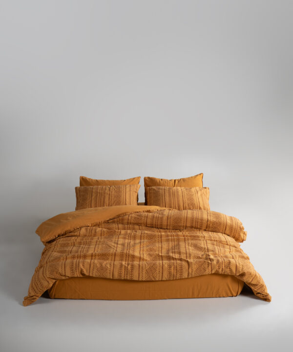 Постільна білизна Limasso Stonewashed 200 х 220 см Coastal Trio Mustard - Image 6