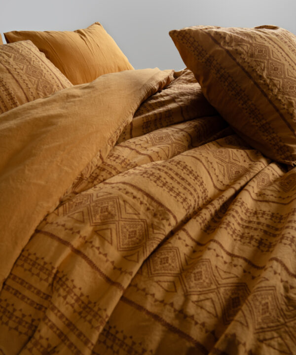 Постільна білизна Limasso Stonewashed 200 х 220 см Coastal Trio Mustard - Image 7