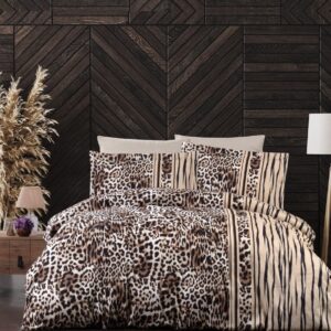 Постільна білизна First Choice Cotton Satin 200 х 220 см Leopard Brown