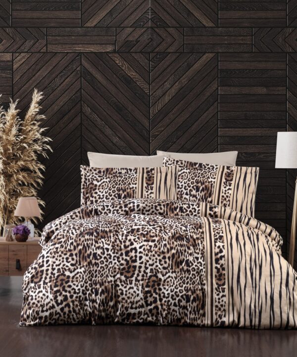Постільна білизна First Choice Cotton Satin 200 х 220 см Leopard Brown
