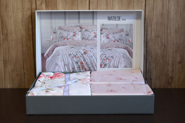 Постільна білизна First Choice Cotton Satin 160 х 220 см сімейний Matilde White - Image 2
