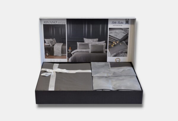 Постільна білизна La Romano Silk Satin 200×220 см Rivano Steelgrey - Image 4