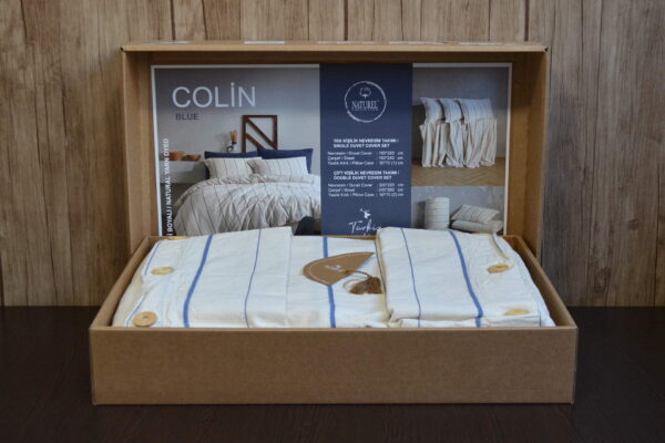 Постільна білизна Turkiz Naturel 200 х 220 см Colin Blue - Image 2
