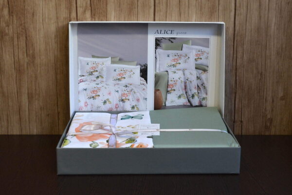 Постільна білизна First Choice Cotton Satin 200 х 220 см Alice Green - Image 6