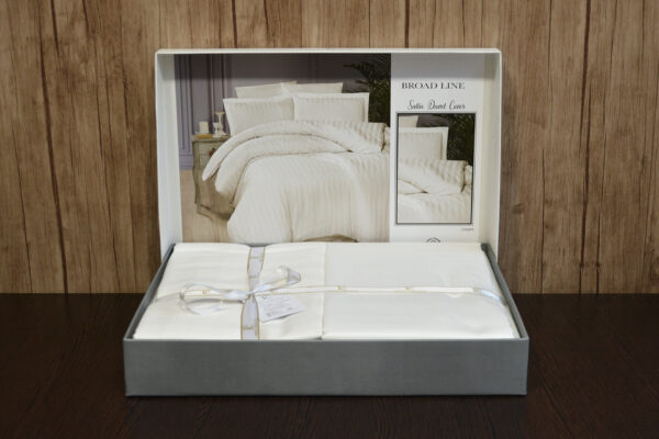 Постільна білизна First Choice Cotton Satin 200 х 220 см Broad Line Cream - Image 2