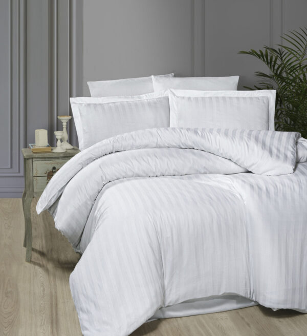 Постільна білизна First Choice Cotton Satin 200 х 220 см Broad Line White