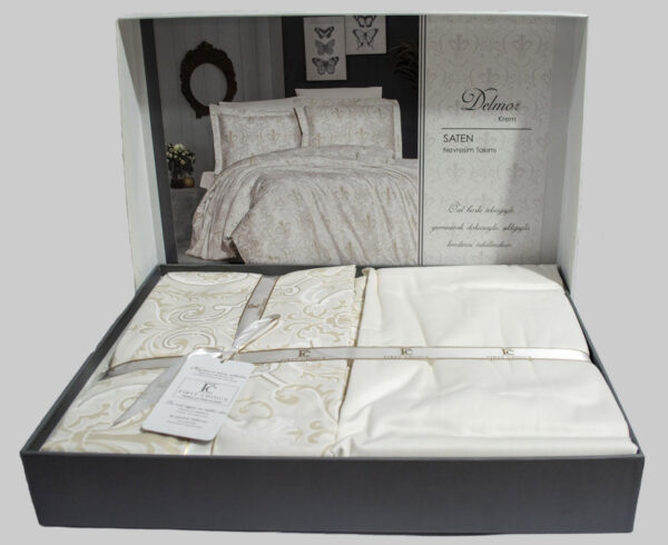 Постільна білизна First Choice Cotton Satin 200 х 220 см Delmor Cream - Image 2