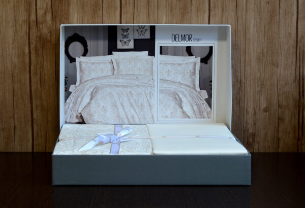 Постільна білизна First Choice Cotton Satin 200 х 220 см Delmor Cream - Image 3