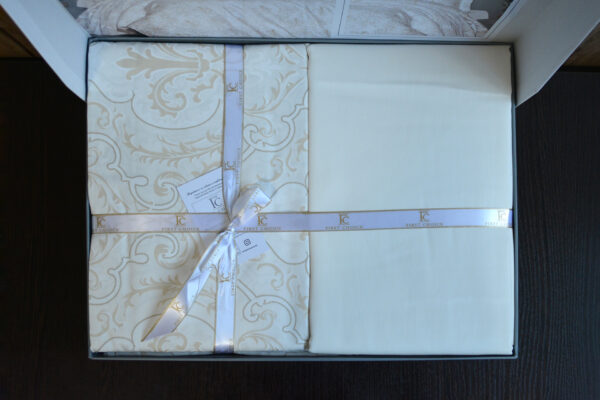 Постільна білизна First Choice Cotton Satin 200 х 220 см Delmor Cream - Image 4