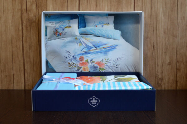 Комплект постільної білизни Cotton Box Maritime 160×220 Morgan Mavi - Image 2