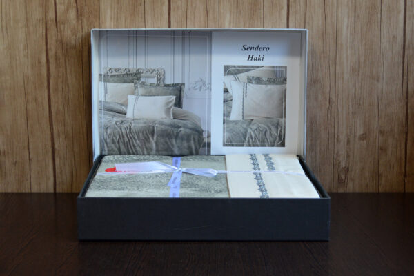 Комплект постільної білизни Cotton Box Elite Saten 200×220 Sendero Haki - Image 4