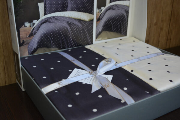 Постільна білизна First Choice Cotton Satin 200 х 220 см Point Antracite - Image 3