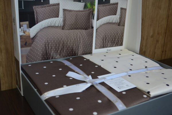 Постільна білизна First Choice Cotton Satin 200 х 220 см Point Brown - Image 3