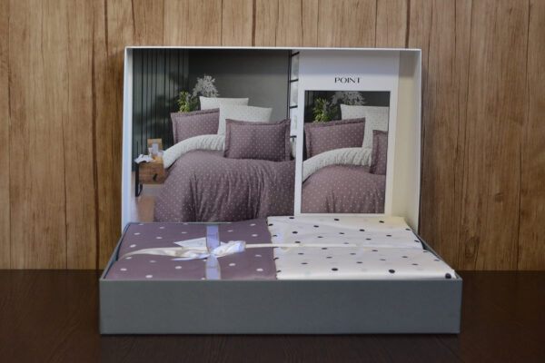 Постільна білизна First Choice Cotton Satin 200 х 220 см Point Lilac - Image 2