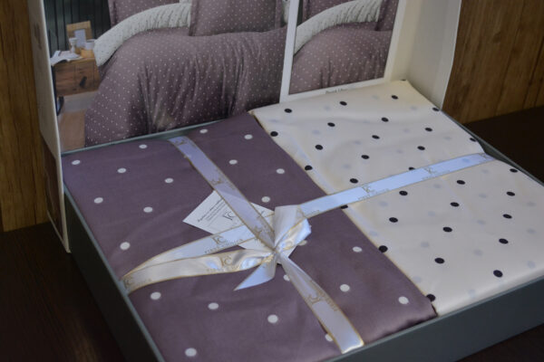 Постільна білизна First Choice Cotton Satin 200 х 220 см Point Lilac - Image 3