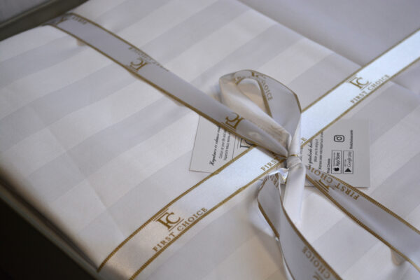 Постільна білизна First Choice Cotton Satin 200 х 220 см Broad Line White - Image 5