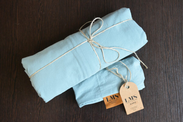 Дитяча постільна білизна Limasso Stonewashed STD Ranforse Baby 100х150 см Mineral Blue - Image 4