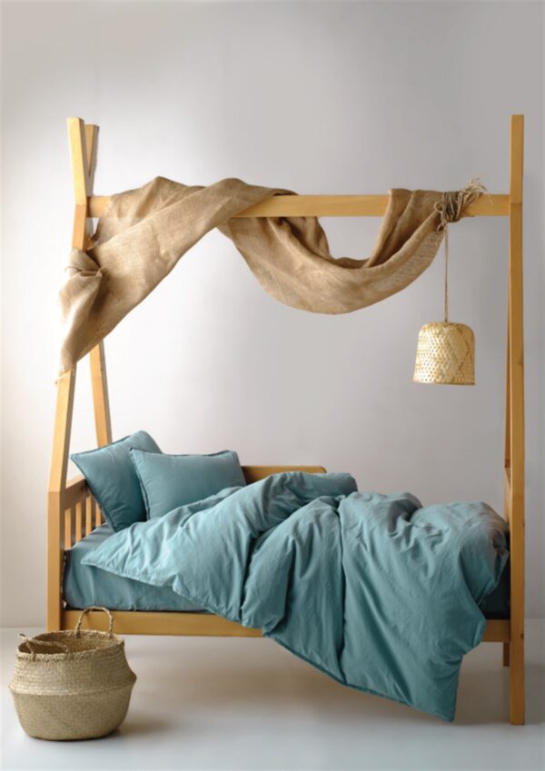 Дитяча постільна білизна Limasso Stonewashed STD Ranforse Baby 100х150 см Mineral Blue