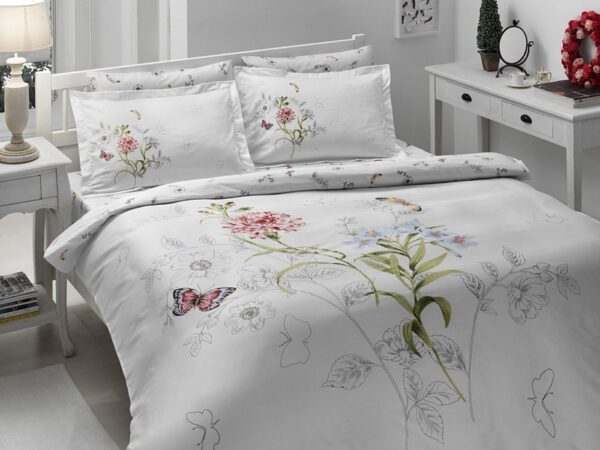 Постільна білизна TAC Satin Deluxe 200×220 см Nicole Pembe