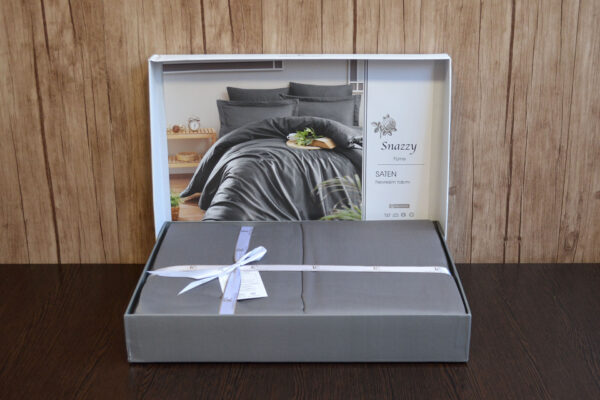 Постільна білизна First Choice Cotton Satin 200 х 220 см Snazzy Anthrasite - Image 2