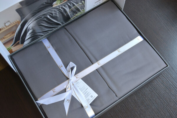 Постільна білизна First Choice Cotton Satin 200 х 220 см Snazzy Anthrasite - Image 3